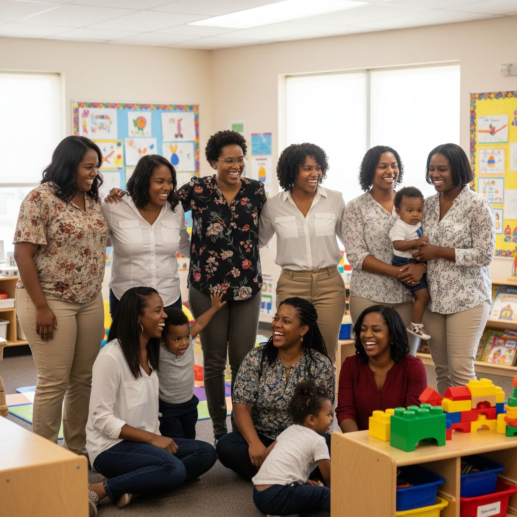 Our amazing teaching team with children